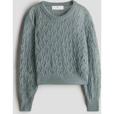 S Knitted Sweaters Children's Clothing H&M Pointelle Knit Jumper - Turquoise