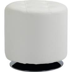 Pufs Homcom Otomano Giratorio Taburete Redondo Tapizado en Piel Ø45,5 x 44,5 cm Puf