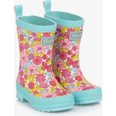Hatley Girls Aqua Blue & Pink Floral Rain Boots - USA 9 / UK 8