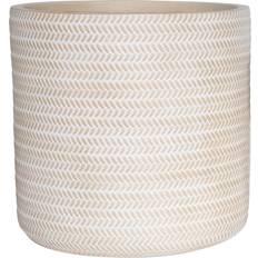 Verve Beige Rattan Effect Fibreclay Plant Pot 43cm