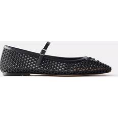 Mint Velvet Mesh Ballet Flats - Black