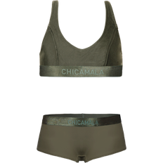 Grøn Bikinier Børnetøj Muchachomalo Meisjes Racerback Bikini - Effen