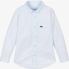 Lacoste Shirts Lacoste Boys Striped Oxford Cotton Shirt - Blue