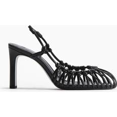 Polyester Pumps H&M Slingbacks Med Klack Och Knytdetalj - Svart