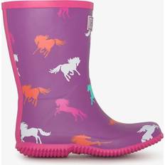Verstaubare Gummistiefel mit Springenden - Lila