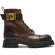 Balmain Boots Balmain Romy Ranger Monogram Ankle Boots - Brown