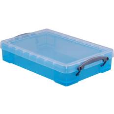 Really Useful Storage Boxes Really Useful Plastic 4 Litre Transparent Bright Blue Storage Box