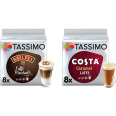 Tassimo Baileys Latte Macchiato & Costa Caramel Latte Coffee Pods Pack of 5