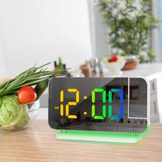 Tooarts Elettronico A LED Colorato RGB Bianco Orologio da parete