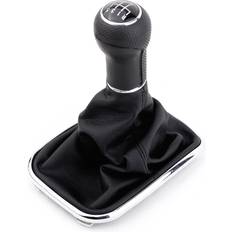 Gear Knobs Zeblaze 5 Speed Gear Shift Knob Gaitor Boot Black PU Leather Replacement