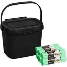 Cleaning Equipment & Cleaning Agents Addis Compost Caddy With 120 X Compostable Liners 6 Rolls Black