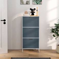 Muebles y Accesorios de Pasillo Homcom Zapatero Elisa 3 Puertas Capacidad 6 Pares 53 x 18 x 108,5 cm Organizador de zapatos