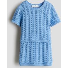 H&M Girls 2-Piece Pointelle-Knit Set - Blue