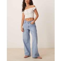 Abercrombie & Fitch Jeans Abercrombie & Fitch Curve Love Low Rise Ultra Loose Jeans Light Wash - Blue