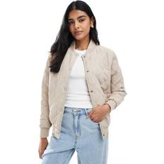 Brave Soul Quilted Bomber Jacket - Stone