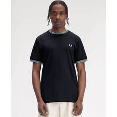 Fred Perry Men Clothing Fred Perry Mens Twin Tipped T-Shirt - Navy/Mint Blue