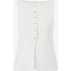 Dame - Hvid Veste Gina Tricot Vest Tailored Boatneck - Hvid