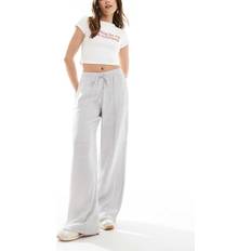 Stradivarius Flowing Textured Trousers - Light Grey