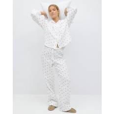 Gina Tricot Underwear Gina Tricot Mix And Match Woven Gauze Flannel Pyjama Trousers - White