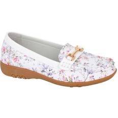 Boulevard L643 Saddle Trim Loafer - White Floral