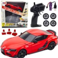 Rc drift Leantoys Drift Sports Car Udskiftelige Hjul Fjernstyret RC 4WD Rød