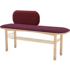 Harto Banc Rembourré Eustache Rouge Velours Polyester Settee Bench