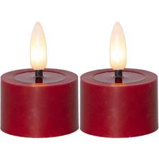 Värmeljus med timer Star Trading Flamme Flow LED Värmeljus 2-pack 4cm Röd LED-ljus 2st
