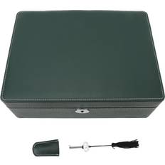 Klocketuin Konnwei 8 Slot Watch Box Display Case Organizer Microfiber Leather Green