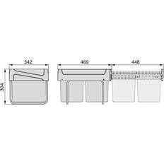 Emuca Recycling Bin 2x15l Silber