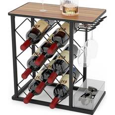 Costway 8 Bottle Countertop with Storage 44 x 36 x 13 cm Wine Rack