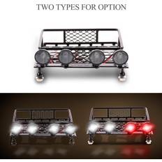 Roof Rack Luggage Carrier with Light Bar for 1/10 RC Crawler Axial SCX10 D90 110 Traxxas TRX-4