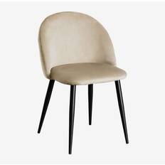 Sillas Sklum Comedor En Terciopelo Kana Marrón Trigo Silla de Cocina