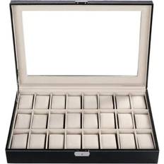 Watch Boxes Neoglint Pu Leather 24 Slots Waterproof Watch Organizer Box