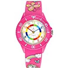 Alienwork Enhörning Barnklocka Rosa Silikon-Armband Multi Barnklocka Vattentät 5 ATM
