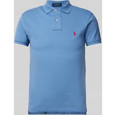 Polo Ralph Lauren Red Polo Shirts Polo Ralph Lauren Pony Player Slim Fit Mesh Shirt - Blue