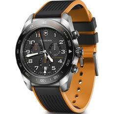 Victorinox Swiss Army Chronograph Black Dial Black Rubber Strap Men's Watch 242050