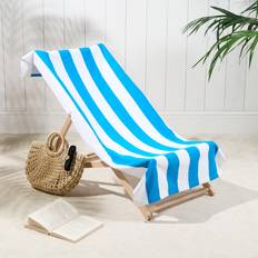 OHS Vertical Stripe Beach - Sea Bath Towel Blue, White (152x71cm)