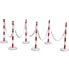 White Chain-Link Fences Viso 6 Posts 15 m Chain Red White