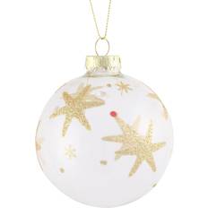 Clear Glass Star Design Bauble Christmas Tree Ornament