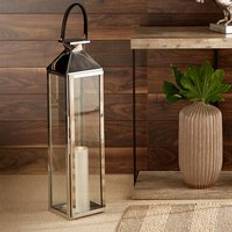 Silver Lanterns Pacific Lifestyle Pacific Silver Stainless Steel And Glass 99cm Nickel Lantern