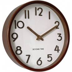 Beyond Time Madera Mörkt Trä Vit Väggklocka