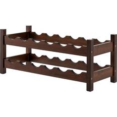 Brown Wine Racks Costway 2 Shelf 12 Bottle Coffee 66 x 29 x 8 cm Wine Rack