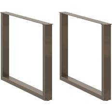 vidaXL Spisebordsben U-formet 3 stk naturstål 100x(72-73) cm stål Bordben