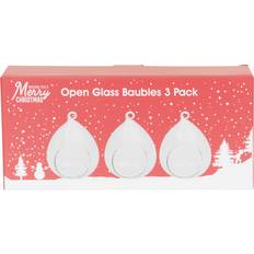 Glass Christmas Tree Ornaments Pack of 3 Open Glass Baubles 12.1 x 12.2 x 8.9 cm Christmas Tree Ornament