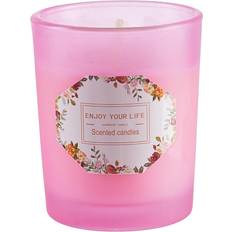 H&O Direct Lemon And Rose Soy Wax 6 x 5 x 5 cm Pink Scented Candle
