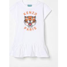 Kenzo Girl's Tiger Graphic Logo-Print Dress - White