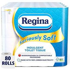 Regina Seriously Soft Indulgent Toilet Tissue 80 Rolls Biodegradable Packaging