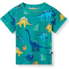Småfolk T-shirt Mit Dinosauriern - Teal