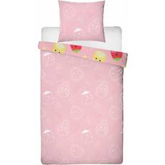 Pink Dynebetræk Licens Squishmallows Bedding 140x200 cm 2-i-1 Sengesæt Dynebetræk Pink (200x140cm)