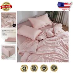 Viscose Bed Sheets DOZ Set 3pc 2 Pillowcases 1 Fitte Bed Sheet